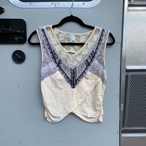 Free People Beaded Keyhole Crop Top size Small